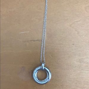 Sterling silver and diamond necklace